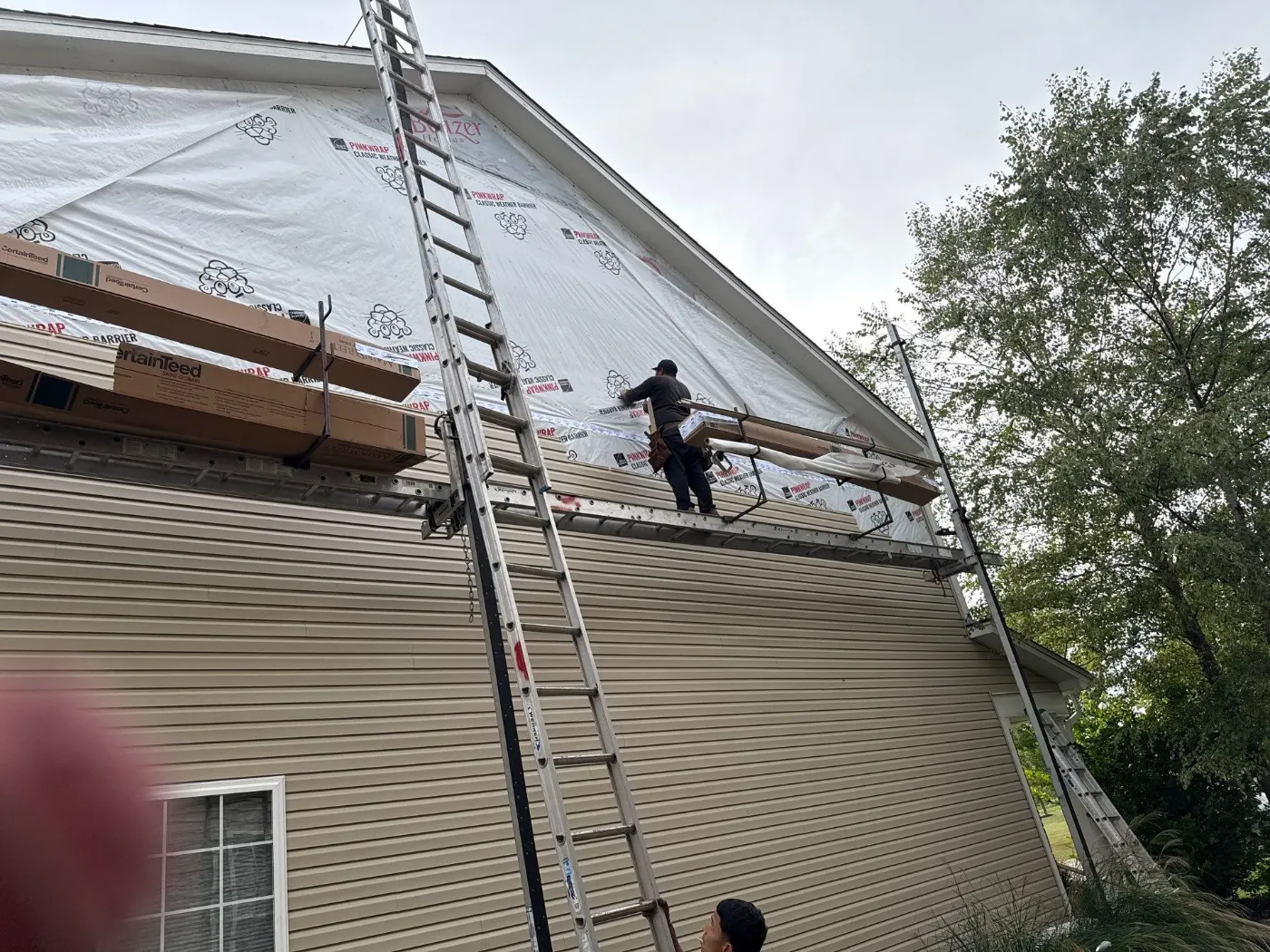 Fiber cement siding installed on a Noblesville home